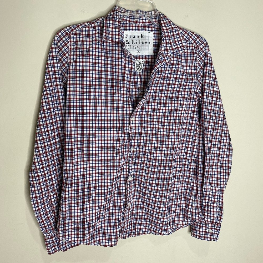 Frank & Eileen Barry Crinkle Plaid Button Down Shirt